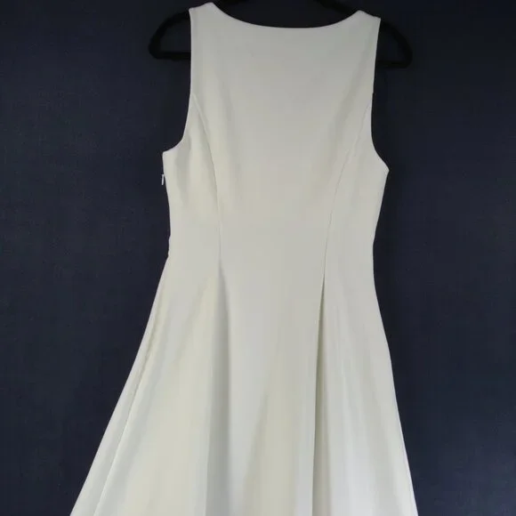 NEW Reformation Mikol Knit Stretch Midi-Dress in Ivory size L #1531 - Picture 5 of 9